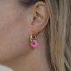 Boucles d'oreilles Hoop Flower rose - Claudia Nabholz