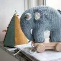 Pull-toy animal, elephant, lagoon blue