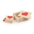 Heart-shaped booklet in wooden box Arabic