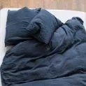 Linus uni, indigo pillow case 40x60 cm