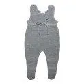 Romper merino wool with feet grey-mélange - The all-rounder dungarees and overalls | Stadtlandkind