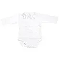 Long sleeve body white with embroidered collar pink, grey, white