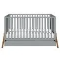 Children's bed with drawer LOTTA, 70x140cm grey - Cribs, mattresses and cute bedding for the baby room | Stadtlandkind