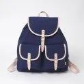 Backpack Georg Navy, leather natural - Stylish everyday helpers (also perfect for a twin look) - backpacks and gymbags | Stadtlandkind