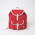 Kids backpack Gorgie red, leather natural