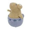 Crochet stand-up manikin, Buttercup the mouse, golden hour yellow - Cuddly animals, the best friends of your children | Stadtlandkind