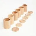 Wooden Mug with Lid Natural 6 piecesv