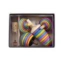 Spinning tops set striped in box