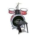 Bontempi batterie rouge/noir avec chaise - Instruments à percussion et rythmes pour le meilleur sens du rythme | Stadtlandkind