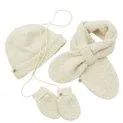 Set Teddy pour bébé : écharpe, bonnet, moufles blanc cassé - Des accessoires sensés pour votre bébé | Stadtlandkind