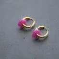 Hoop flower earrings pink
