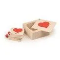 Petits livres en forme de cœur dans une boîte en bois Arabe