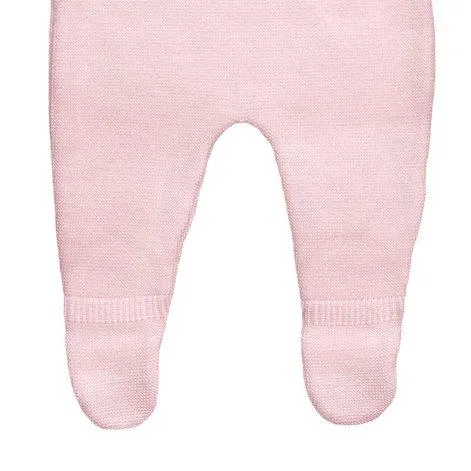 Romper merino wool with feet pink - frilo swissmade