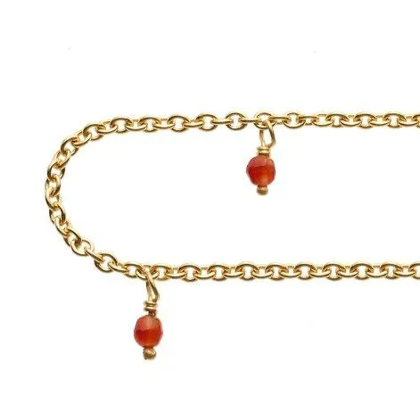 Necklace 42cm gold plated with 14 carnelian stones - Jewels For You by Sarina Arnold