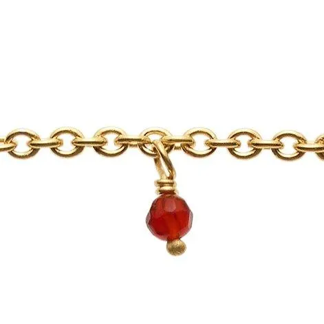 Collier 42cm dorée avec 14 pierres de Carneol - Jewels For You by Sarina Arnold