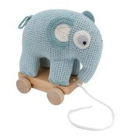 Pull-toy animal, elephant, lagoon blue - Sebra