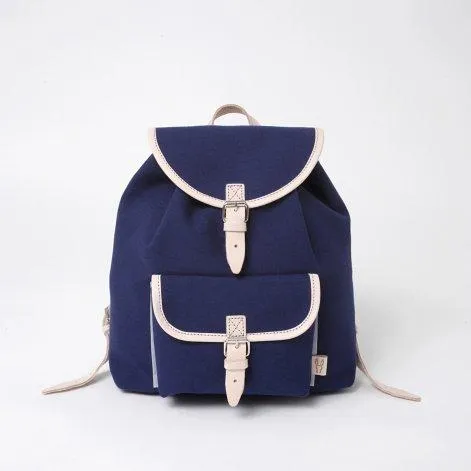 Kids backpack Gorgie Navy, leather natural - Essl & Rieger 