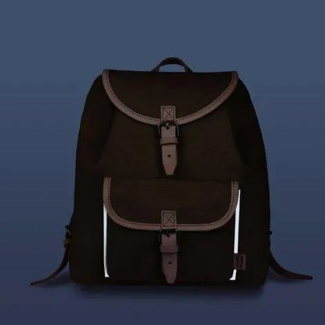 Kids backpack Gorgie Navy, leather natural - Essl & Rieger 