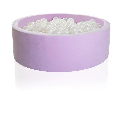Bain de boules ronde sweet purple (200 boules blanc pearl) - Kidkii