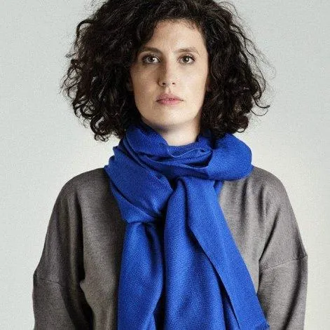Wool scarf uni blue - TGIFW