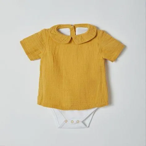 Baby T-Shirt Romper Mustard - OrganicEra