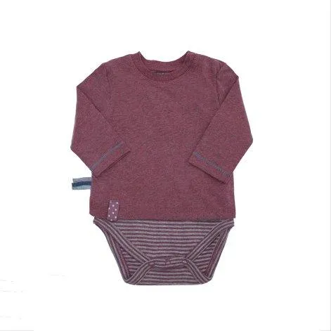 Baby Langarm Shirt-Body Bordeaux - OrganicEra