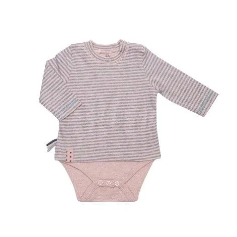 Baby Langarm Shirt-Body Rose Striped - OrganicEra
