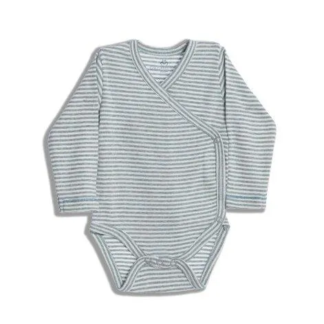 Baby Long Sleeve Swaddle Aqua Striped - OrganicEra