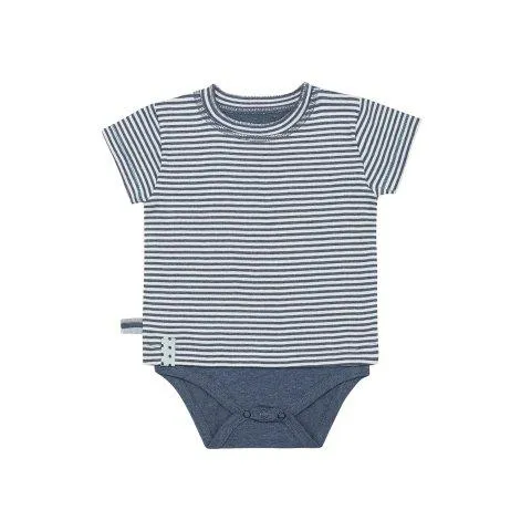 T-Shirt body pour bébé Indigo Striped - OrganicEra