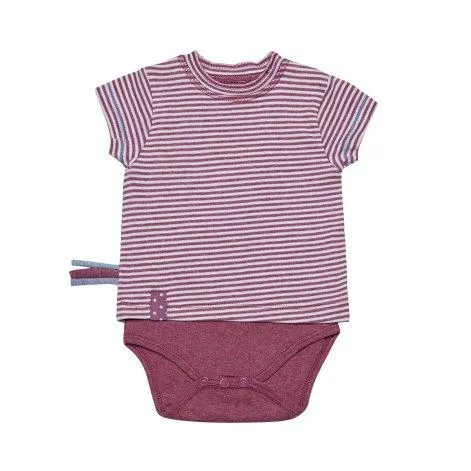 Baby T-Shirt Body Bordeaux Striped - OrganicEra