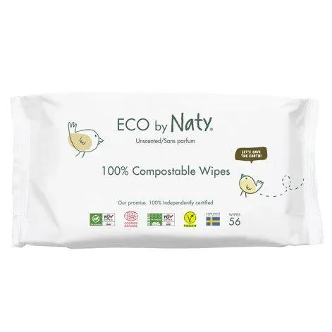 Lingettes humides 100% compostables sensitives non parfumées - Naty