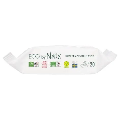 Feuchttücher 100% kompostierbar sensitiv unparfümiert Reisepackung - Naty