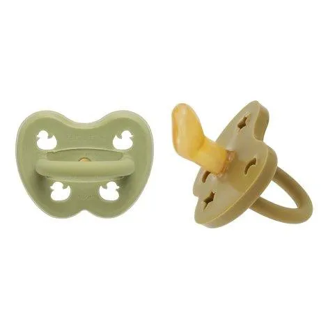 Baby Pacifier 2-Pack Ortho hunter green & olive - HEVEA