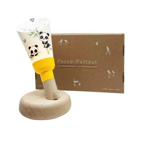 Koffer Lampe Nomade 5 en 1 Pandi Panda Nature, Gelb - Maison Polochon