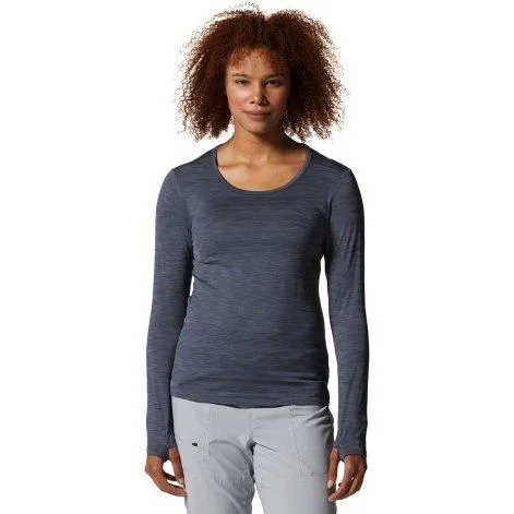 T-shirt manches longues femme Mighty Stripe blue slate 417 - Mountain Hardwear