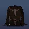 Kids backpack Gorgie Navy, leather natural