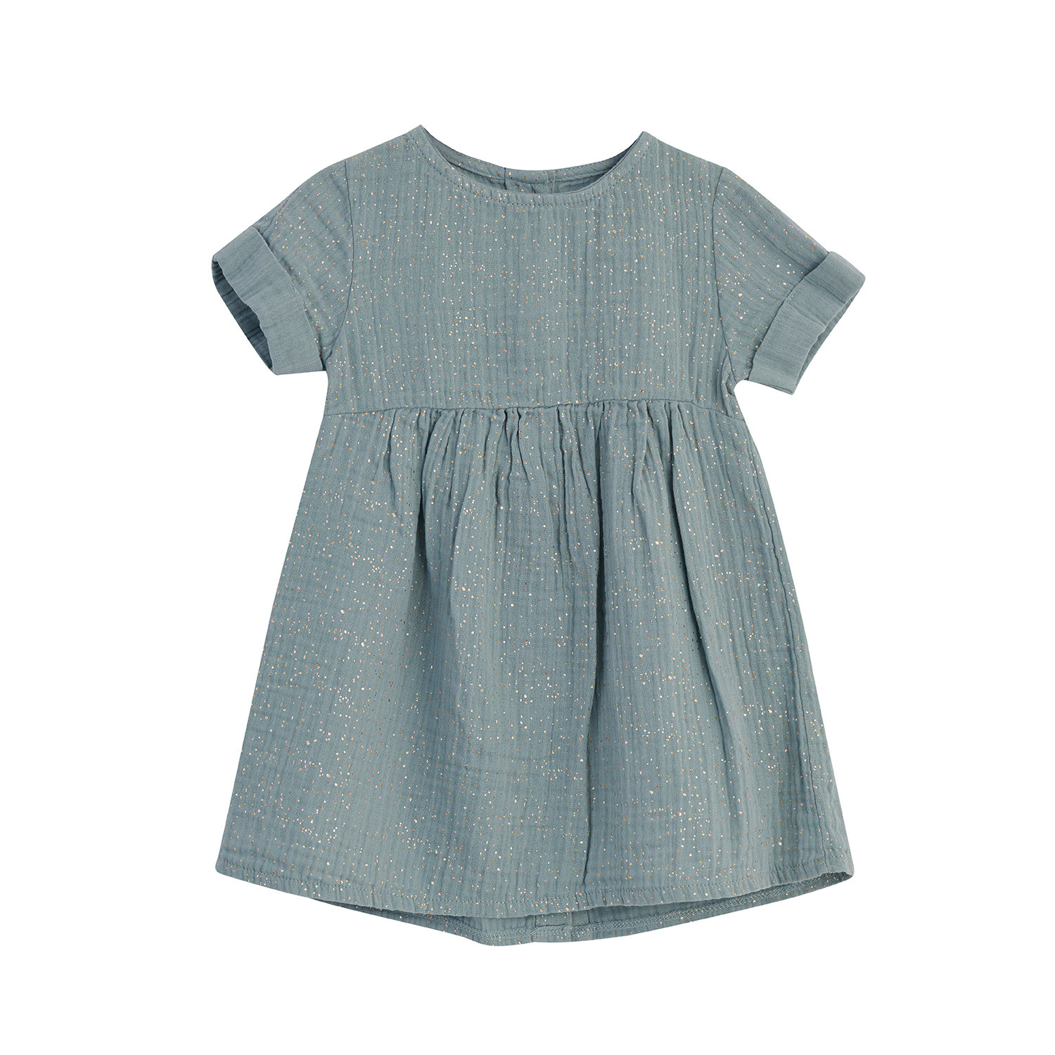 Kleider Rocke Sommerkleid Muslin Aqua Glitter Stadtlandkind