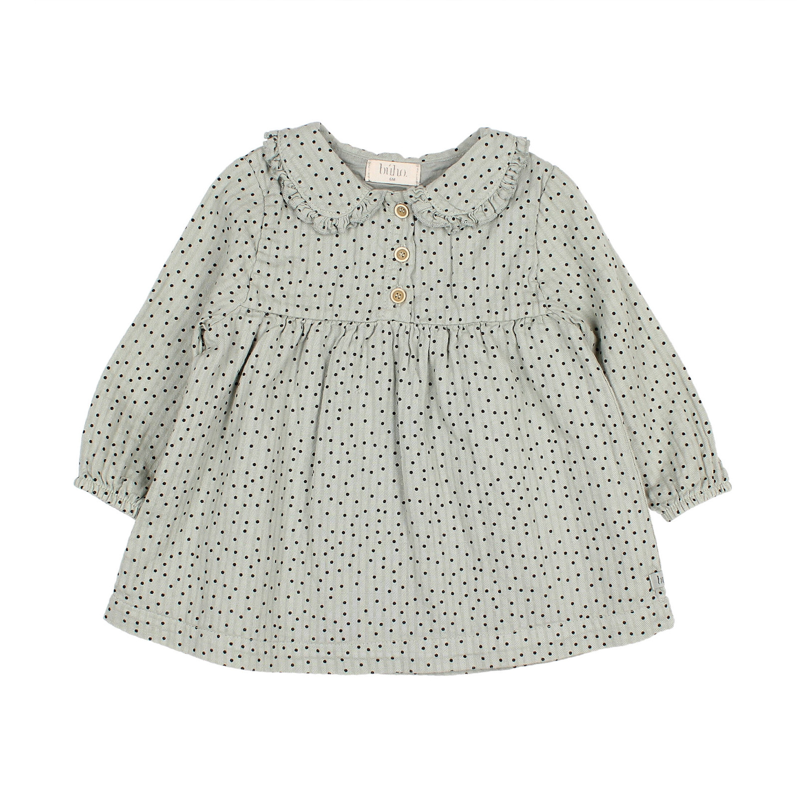 Baby Kleid Dots Eucalyptus | Stadtlandkind