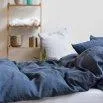 Linus uni, duvet cover 160x210 cm indigo - lavie