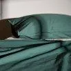 Leni dark green top sheet 240x255 cm - lavie