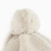 Cashmere baby bobble hat to tie vanilla - Halfen