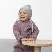 Cashmere baby bobble hat to tie gray - Halfen