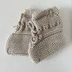 Knitted booties with ribbons nature - Halfen