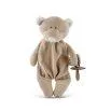 Wooly teddy with pacifier holder light brown - Wooly Organic