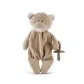 Wooly teddy with pacifier holder light brown