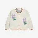 Baby Strickjacke Pansy Flower Offwhite