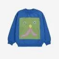 Knitted sweater Funny Face Blue