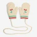 Baby mittens Cherry Offwhite