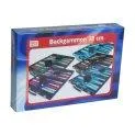 Coffret Backgammon bleu rouge