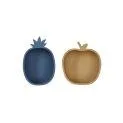 Kids Bowl Pineapple & Apple 2 pieces, Blue/Brown - A nice selection of plates and bowls | Stadtlandkind